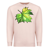 Pale Pink green leaf Premium Sweatshirt - BarkalooDesign