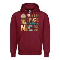 Burgundy pumpkin spice everything nice Zipper Hoodie - AdoDesignShop