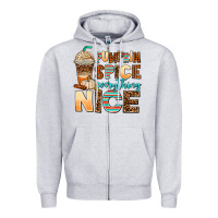 Heather Grey pumpkin spice everything nice Zipper Hoodie - AdoDesignShop
