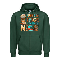 Sports Green pumpkin spice everything nice Zipper Hoodie - AdoDesignShop