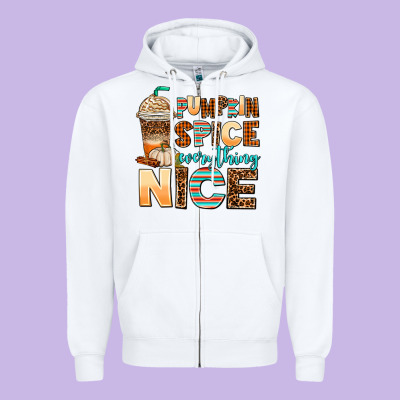Pumpkin Spice Everything Nice Zipper Hoodie Designed By Adodesignshop