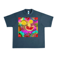 Midnight Navy fruits leopard tie dye seamless pattern Urban Heavy Tee - Zillion Design Studio