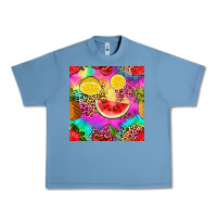 Pebble Blue fruits leopard tie dye seamless pattern Urban Heavy Tee - Zillion Design Studio