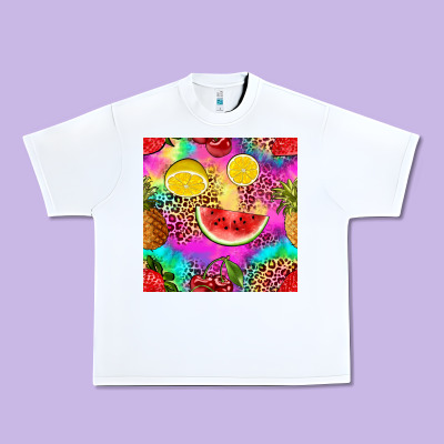 Fruits Leopard Tie Dye Seamless Pattern Urban Heavy Tee Designed By Zillion Design Studio