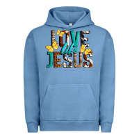 Pigment Pebble Blue Love Like Jesus Urban Hoodie - LillyAllenDesigns