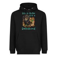 Black life is better with a dachshund Heavyweight Hoodie - BarkalooDesign