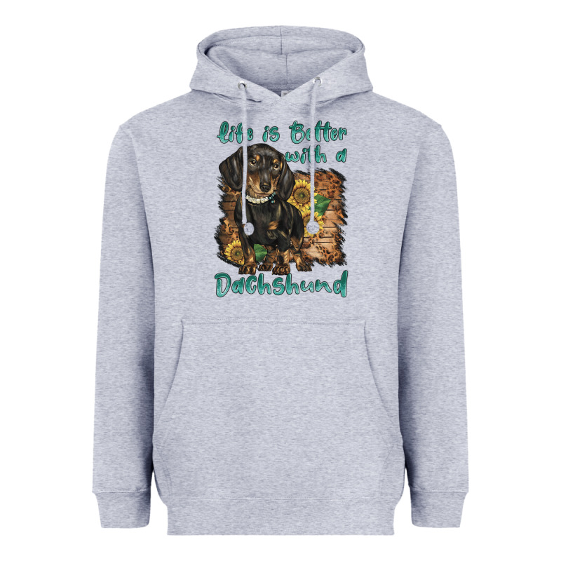 Life Is Better With A Dachshund Heavyweight Hoodie by BarkalooDesign | Teevron
