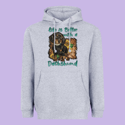 Life Is Better With A Dachshund Heavyweight Hoodie Designed By Barkaloodesign