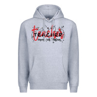 Heather Grey christmas teacher Premium Hoodie - MaliasSmallBusiness