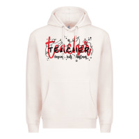 Pale Pink christmas teacher Premium Hoodie - MaliasSmallBusiness