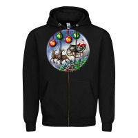 Black santa claus with deer christmas ornament Zipper Hoodie - BundleAndBundleShop