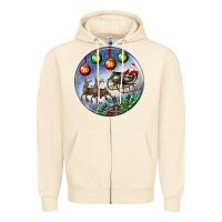 Sandshell santa claus with deer christmas ornament Zipper Hoodie - BundleAndBundleShop