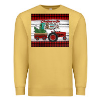 Antique Gold christmas on the farm tractor Premium Sweatshirt - Jasminsmagicworld