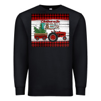 Black christmas on the farm tractor Premium Sweatshirt - Jasminsmagicworld