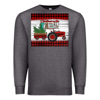 Charcoal Heather christmas on the farm tractor Premium Sweatshirt - Jasminsmagicworld