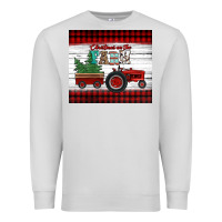 Dove Grey christmas on the farm tractor Premium Sweatshirt - Jasminsmagicworld