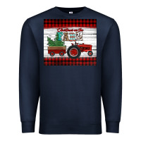 Navy christmas on the farm tractor Premium Sweatshirt - Jasminsmagicworld