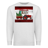 Oatmeal Heather christmas on the farm tractor Premium Sweatshirt - Jasminsmagicworld