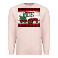 Pale Pink christmas on the farm tractor Premium Sweatshirt - Jasminsmagicworld