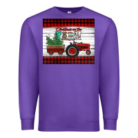 Purple christmas on the farm tractor Premium Sweatshirt - Jasminsmagicworld