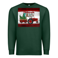 Christmas On The Farm Tractor Premium Sweatshirt | Teevron