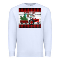 White christmas on the farm tractor Premium Sweatshirt - Jasminsmagicworld