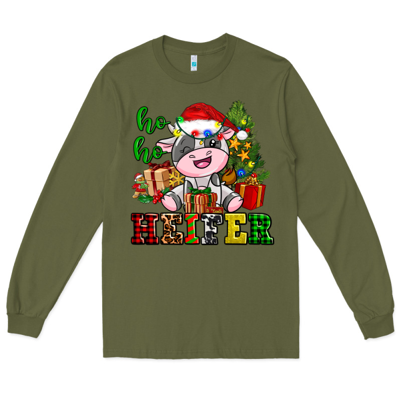 Ho Ho Heifer Little Cute Christmas Cow Long Sleeve Tee by AdoDesignShop | Teevron