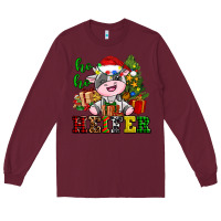 Burgundy ho ho heifer little cute christmas cow Long Sleeve Tee - AdoDesignShop