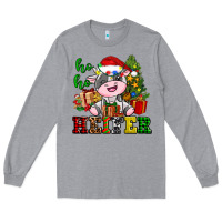 Heather Grey ho ho heifer little cute christmas cow Long Sleeve Tee - AdoDesignShop
