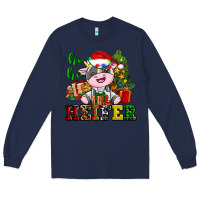 Navy ho ho heifer little cute christmas cow Long Sleeve Tee - AdoDesignShop