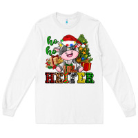 White ho ho heifer little cute christmas cow Long Sleeve Tee - AdoDesignShop