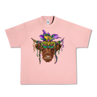 Mardi Gras Mask Highland Cow Urban Heavy Tee | Teevron