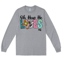 Heather Grey Oh how he loves us Long Sleeve Tee - Neo Western