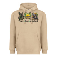 Mushroom Peace Love Elephant Heavyweight Hoodie - LillyAllenDesigns