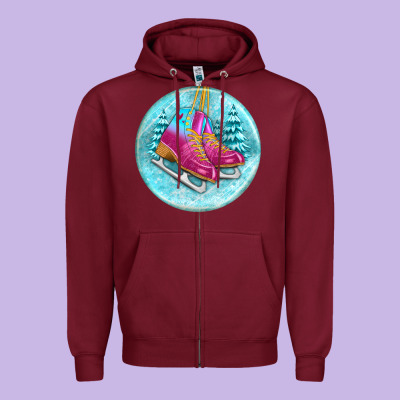 Ice Skate Christmas Ornament Zipper Hoodie Designed By Bundleandbundleshop
