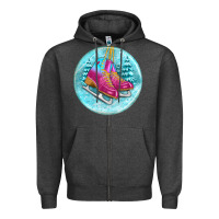 Charcoal Heather ice skate christmas ornament Zipper Hoodie - BundleAndBundleShop