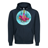 Navy ice skate christmas ornament Zipper Hoodie - BundleAndBundleShop