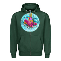 Sports Green ice skate christmas ornament Zipper Hoodie - BundleAndBundleShop