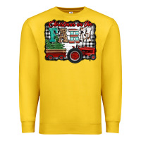 Lemon christmas on the farm tractor buffalo plaid Premium Sweatshirt - Jasminsmagicworld
