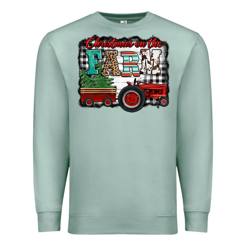 Christmas On The Farm Tractor Buffalo Plaid Premium Sweatshirt by Jasminsmagicworld | Teevron