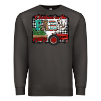 Smoke christmas on the farm tractor buffalo plaid Premium Sweatshirt - Jasminsmagicworld