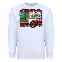 White christmas on the farm tractor buffalo plaid Premium Sweatshirt - Jasminsmagicworld