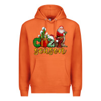 Carrot cozy season with santa christmas tree cactus and gift Premium Hoodie - AdoDesignShop