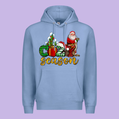 Cozy Season With Santa Christmas Tree Cactus And Gift Premium Hoodie Designed By Adodesignshop