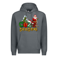 Rock cozy season with santa christmas tree cactus and gift Premium Hoodie - AdoDesignShop