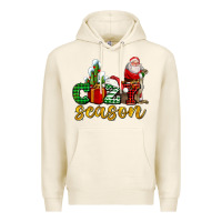 Tofu cozy season with santa christmas tree cactus and gift Premium Hoodie - AdoDesignShop