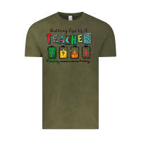 Vintage Olive battery life of a teacher Vintage Tee - Zillion Design Studio