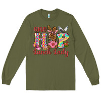 Army Green One hip lunch lady Long Sleeve Tee - Neo Western