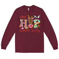 Burgundy One hip lunch lady Long Sleeve Tee - Neo Western
