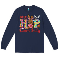 Navy One hip lunch lady Long Sleeve Tee - Neo Western